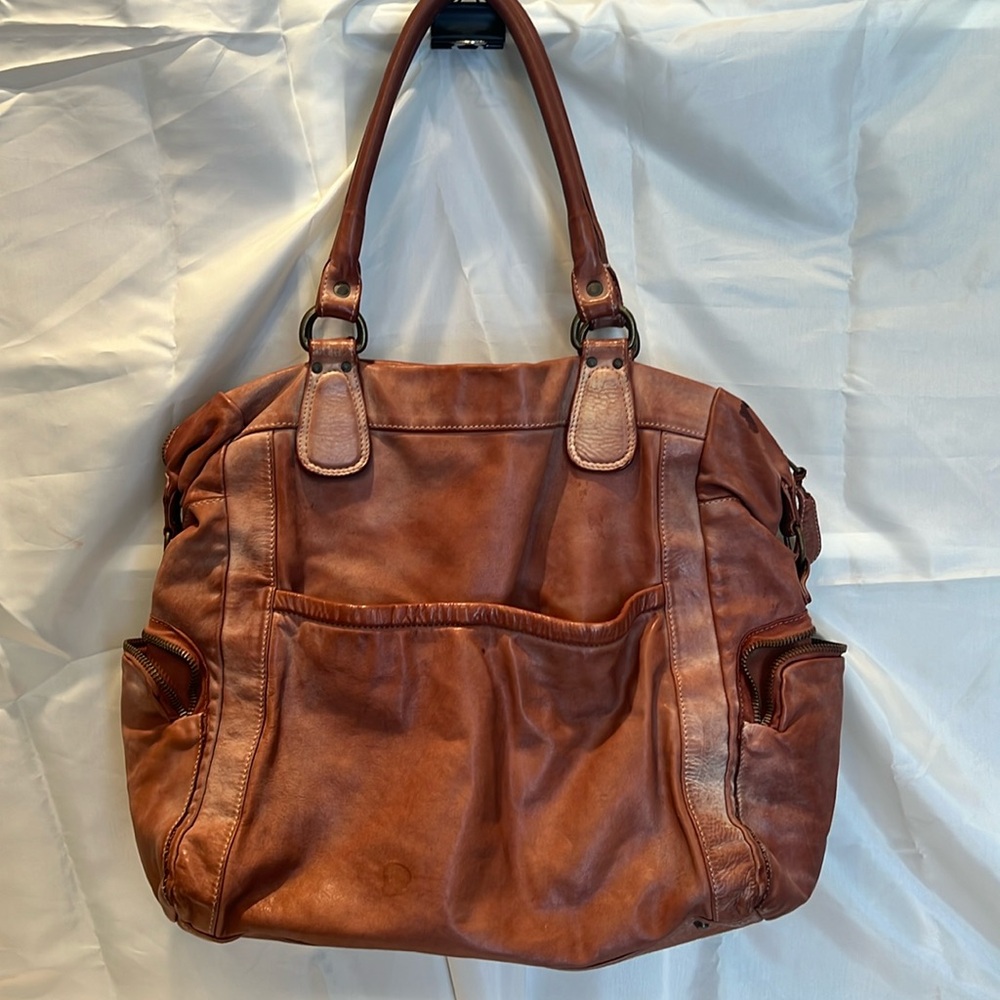 Large brown leather satchel